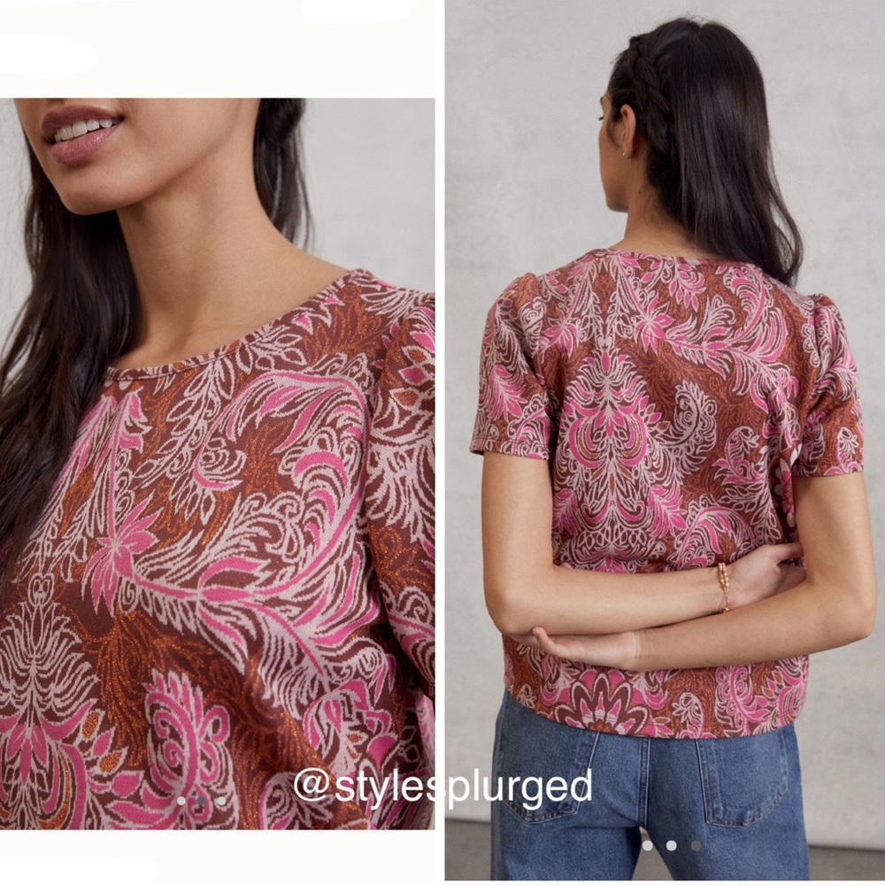 NWT ANTHRO Demeter Paisley Tee size small